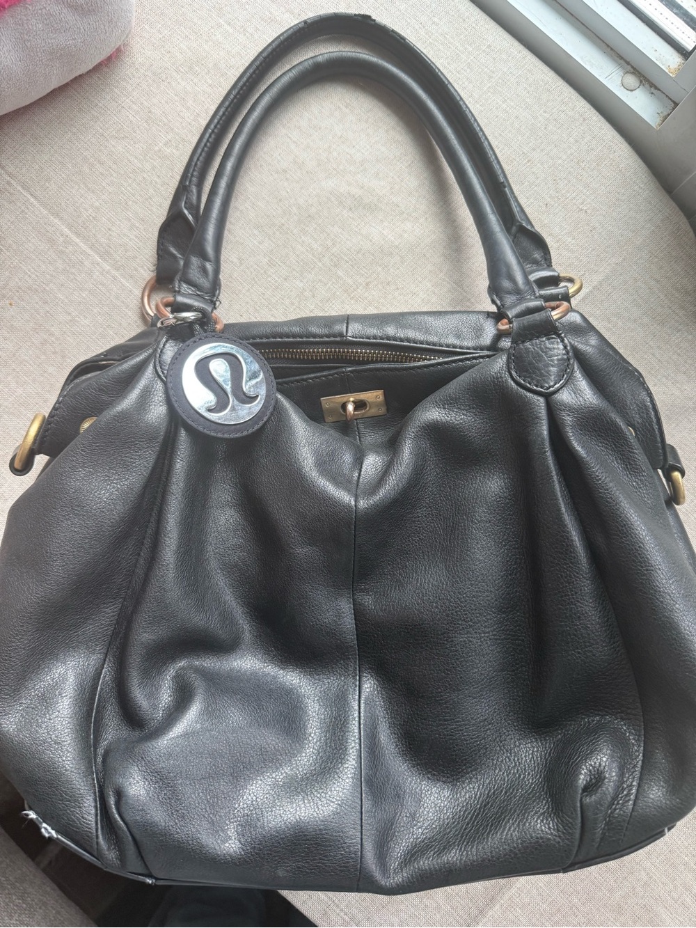 Black Leather Bag from JCrew